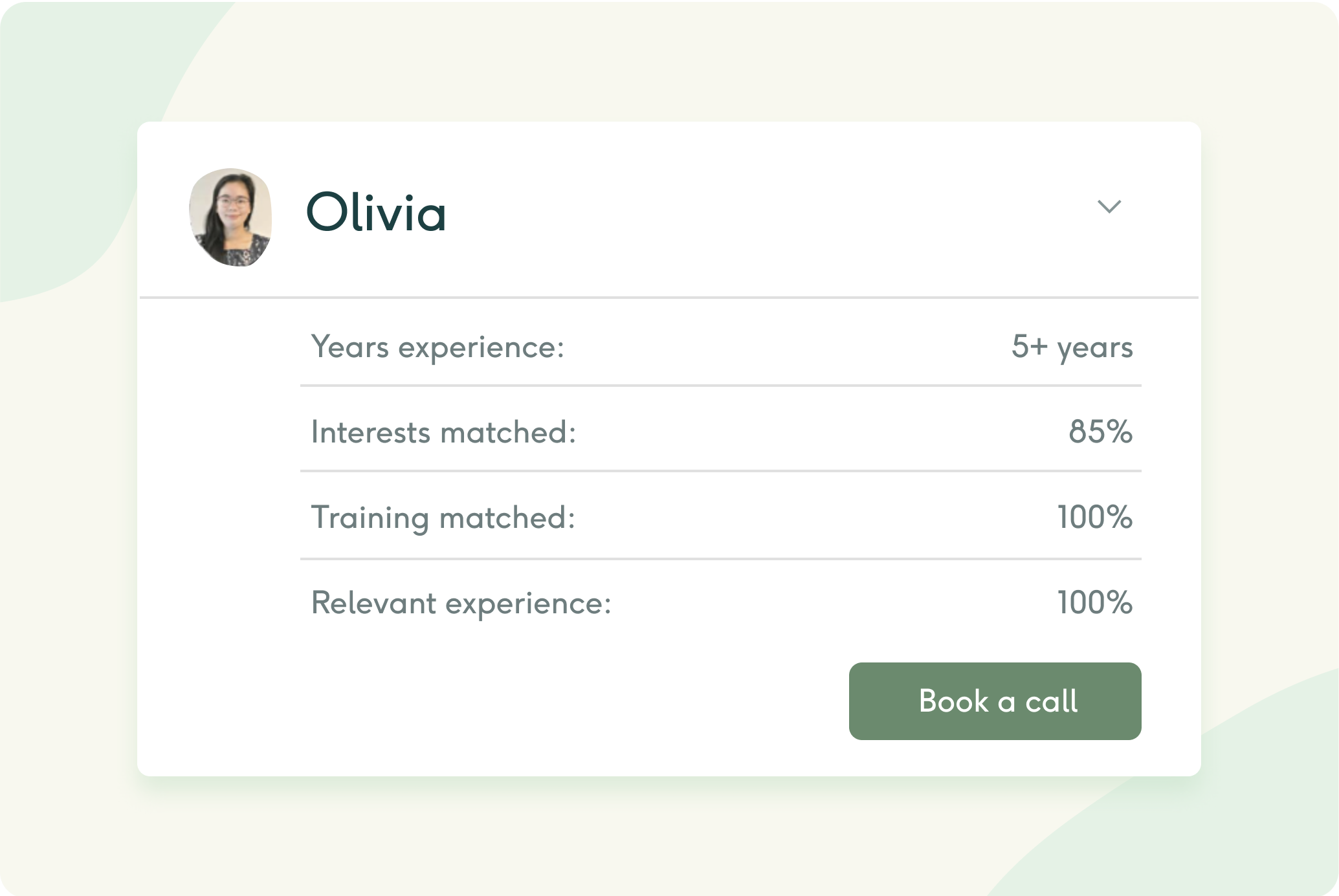A profile showing the experience and interests of a proposed carer