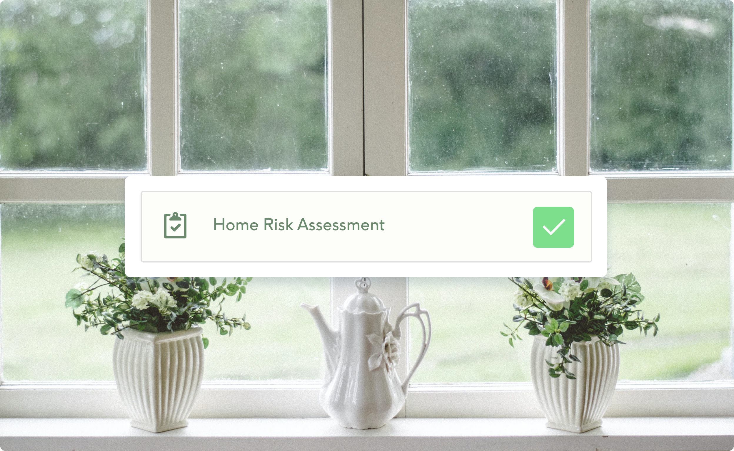 A bright, calm home setting prepared for a home risk assessment